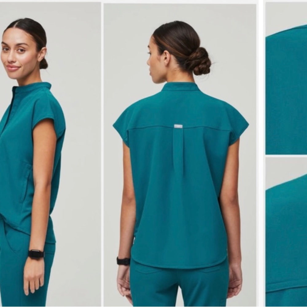 FIGS xxs Rafaela scrub top in pacific blue